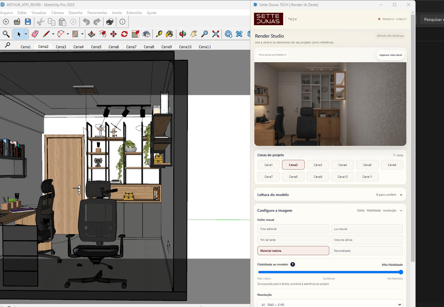 Captura original do ambiente no SketchUp